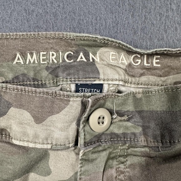 American Eagle Outfitters Cargo Pants Womens 12 Green Camo Barrel Stretch - Picture 4 of 15